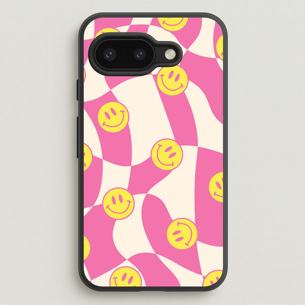 Smiley Checkboard - Trippy Patterns - Trippy Patterns Phone Case for Google Pixel 9a