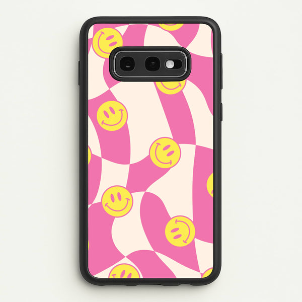 Smiley Checkboard - Trippy Patterns - Trippy Patterns Phone Case for Galaxy S10e