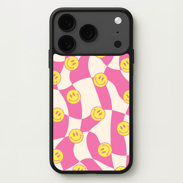 Smiley Checkboard - Trippy Patterns Phone Case for iPhone 17 Pro