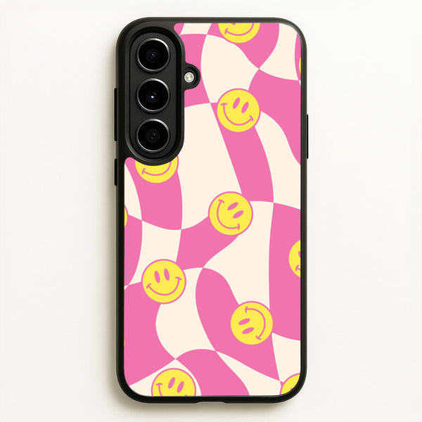 Smiley Checkboard - Trippy Patterns - Trippy Patterns Phone Case for Galaxy A56