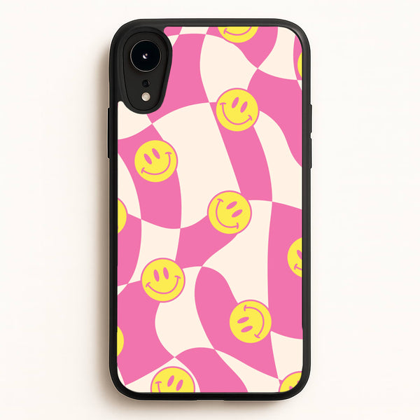 Smiley Checkboard - Trippy Patterns - Trippy Patterns Phone Case for iPhone XR