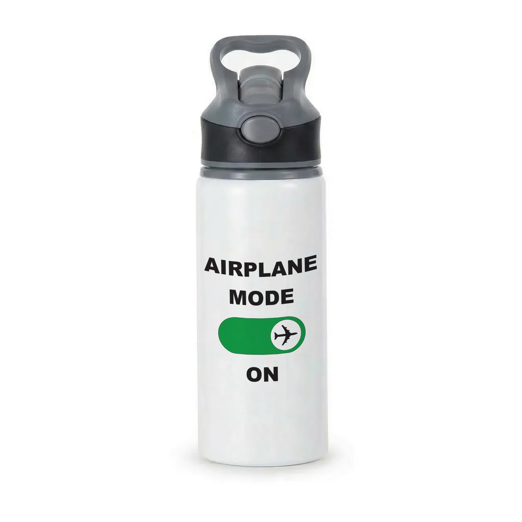 Airplane Mode On - Travel Active Water Bottle - Black