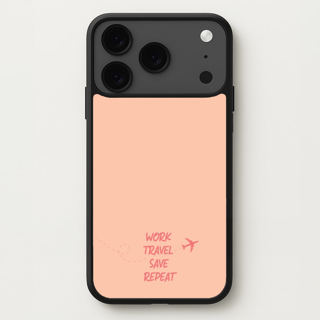 Work Travel Save Repeat - Travel Phone Case for iPhone 17 Pro