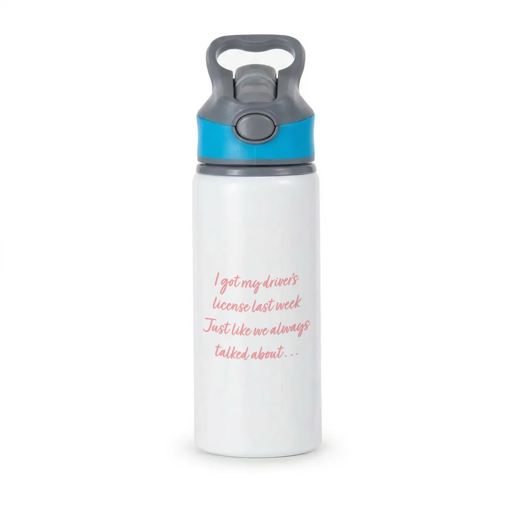 Drivers License Lyrics - Olivia Rodrigo TikTok Active Water Bottle - Blue