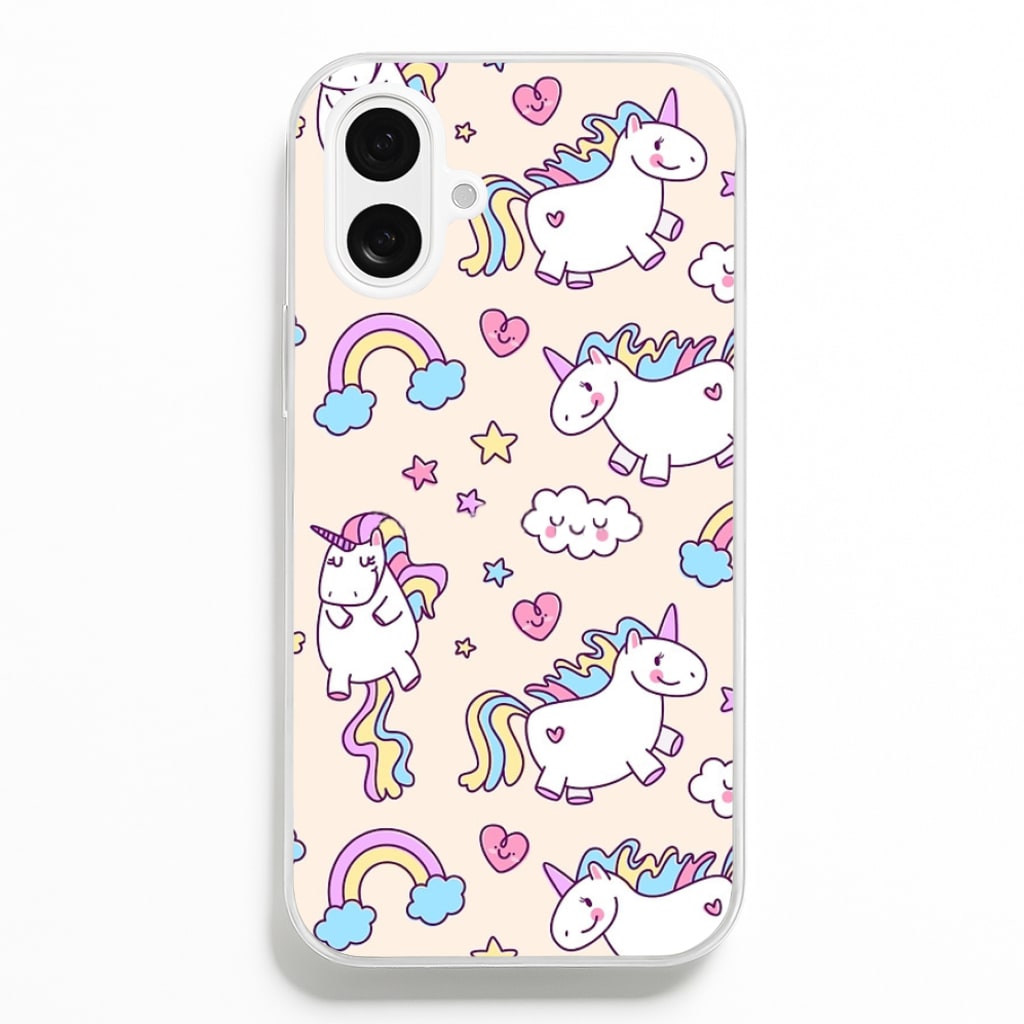 Cute Unicorn Pattern - Phone Case for iPhone 16 Plus