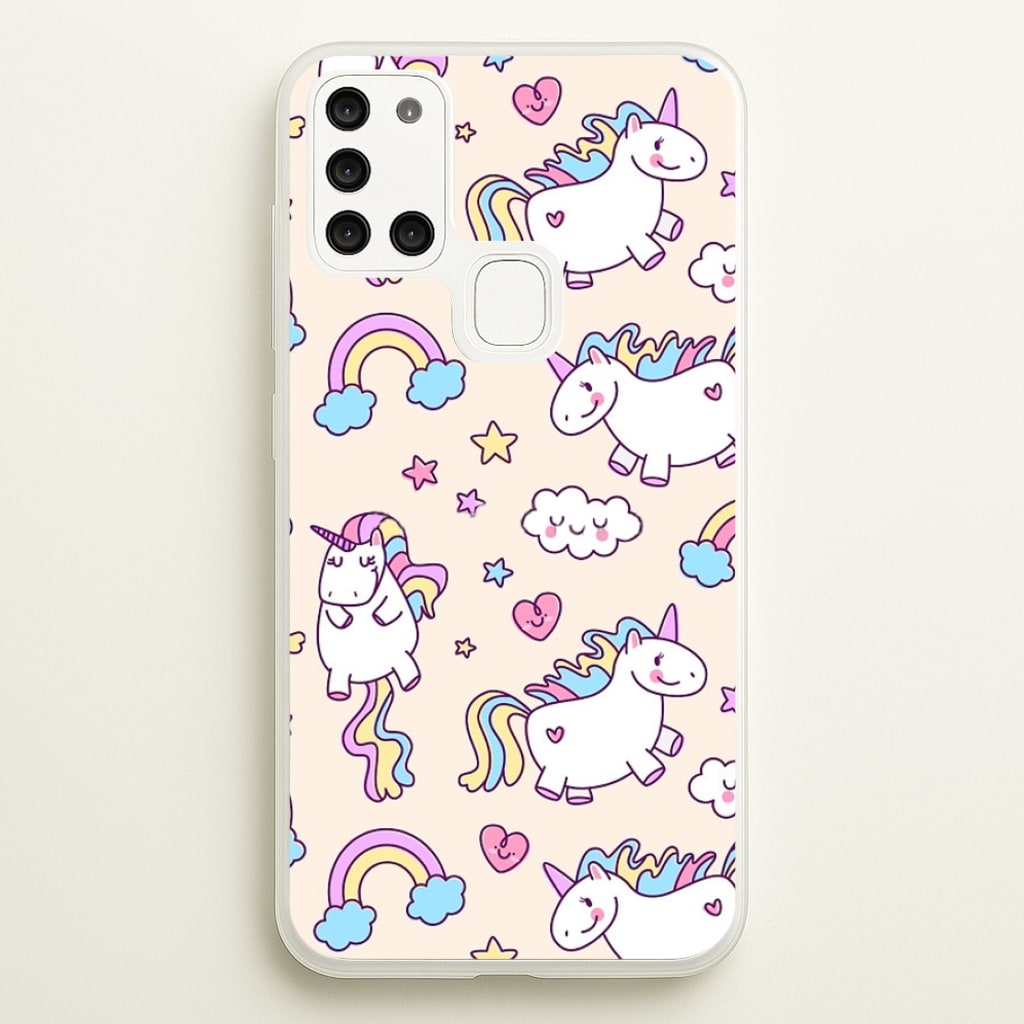 Cute Unicorn Pattern - Phone Case for Galaxy A21s