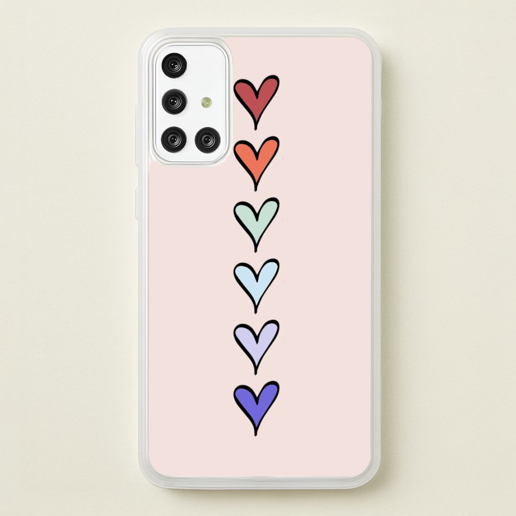 Love Heart Line - Valentine's Day Phone Case for Galaxy A71