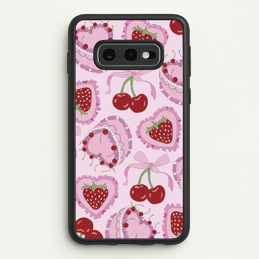 Cherries, Strawberries And Cake - Valentine's Day - Valentine's Day Phone Case for Galaxy S10e