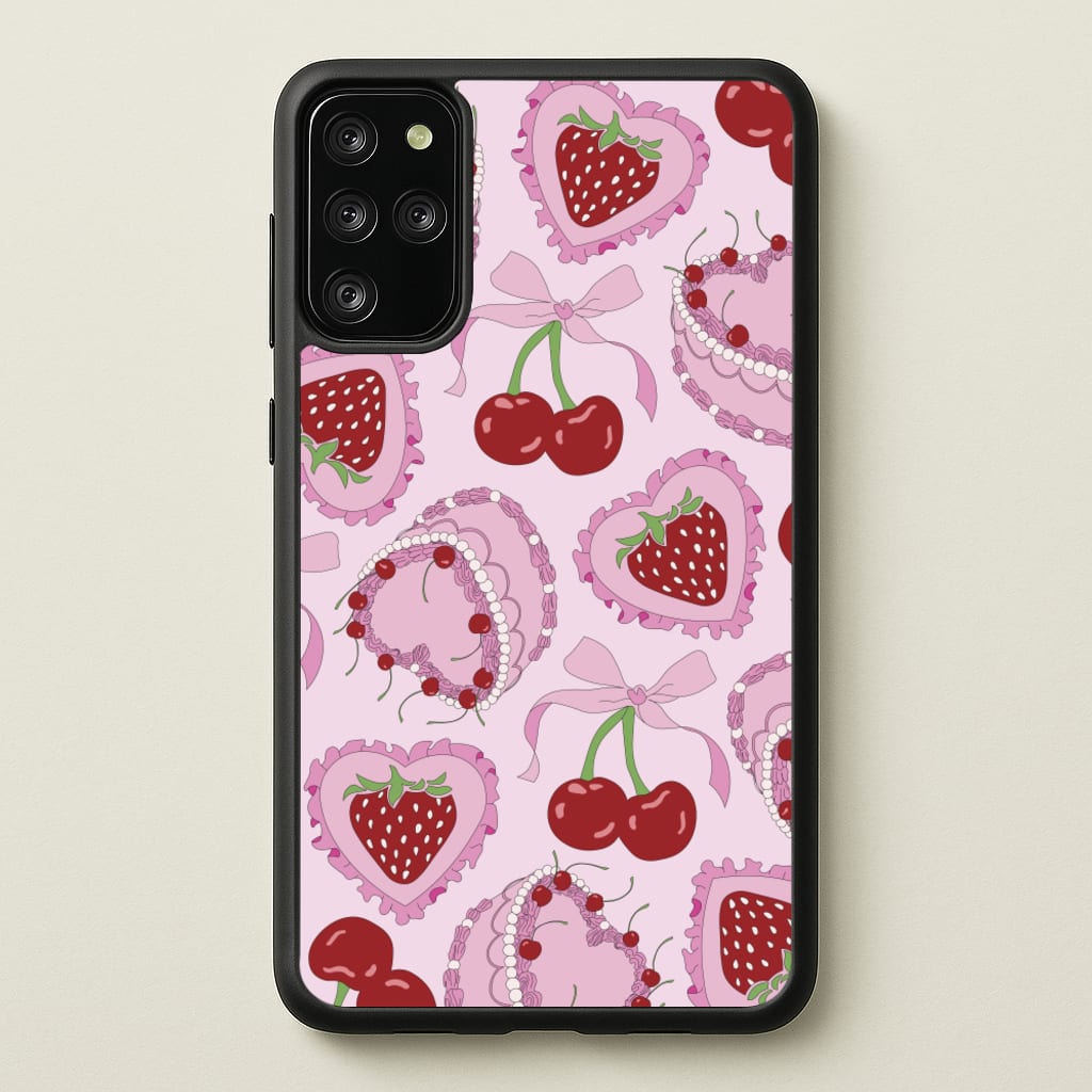 Cherries, Strawberries And Cake - Valentine's Day - Valentine's Day Phone Case for Galaxy S20 Plus