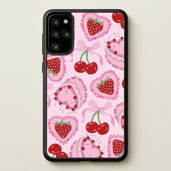 Cherries, Strawberries And Cake - Valentine's Day - Valentine's Day Phone Case for Galaxy S20 Plus