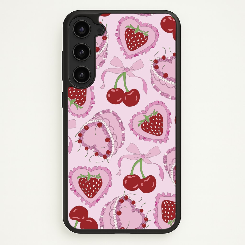 Cherries, Strawberries And Cake - Valentine's Day - Valentine's Day Phone Case for Galaxy S23