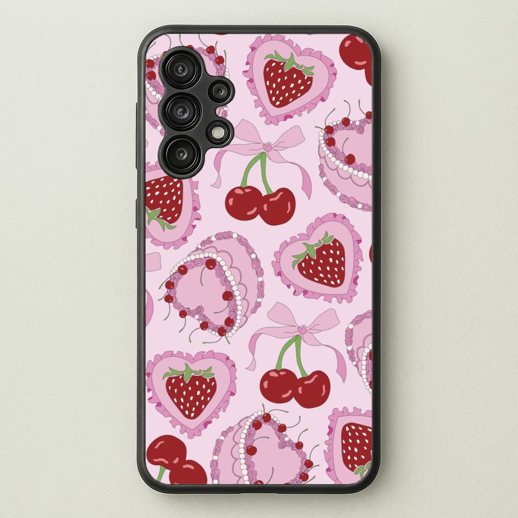 Cherries, Strawberries And Cake - Valentine's Day - Valentine's Day Phone Case for Galaxy A13