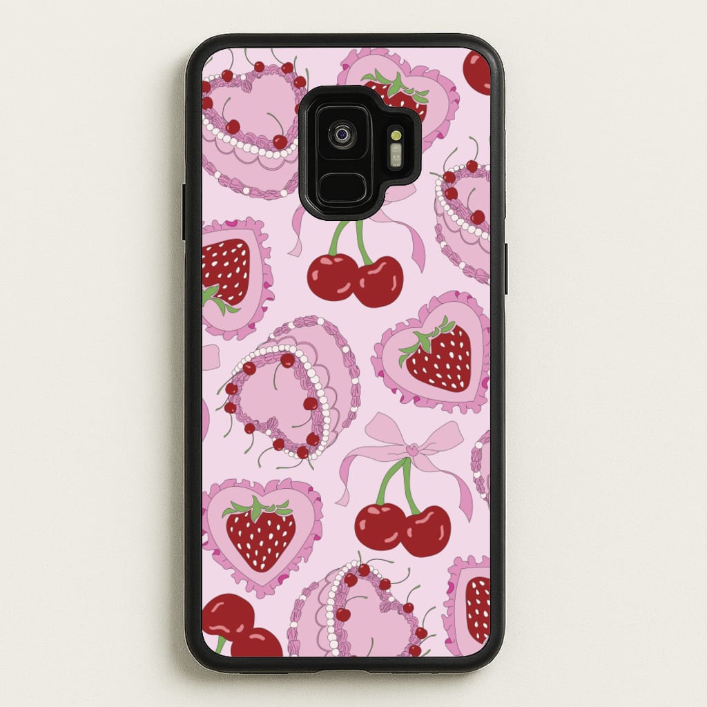 Cherries, Strawberries And Cake - Valentine's Day - Valentine's Day Phone Case for Galaxy S9