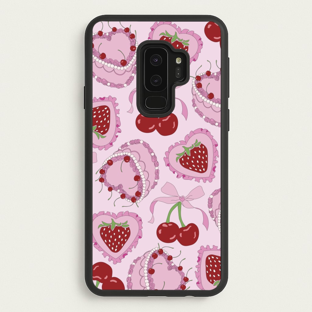 Cherries, Strawberries And Cake - Valentine's Day - Valentine's Day Phone Case for Galaxy S9 Plus