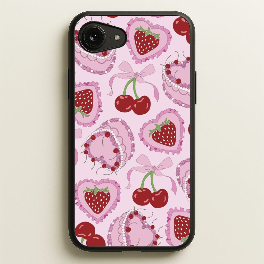 Cherries, Strawberries And Cake - Valentine's Day - Valentine's Day Phone Case for iPhone 16e