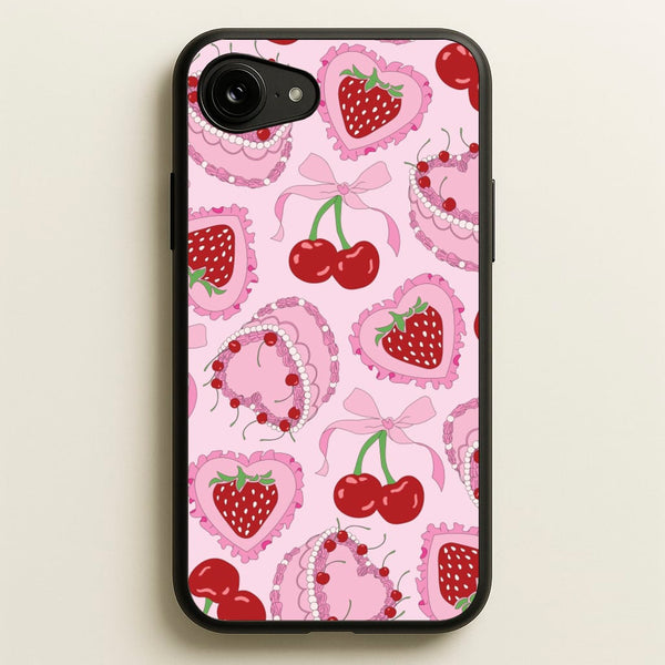 Cherries, Strawberries And Cake - Valentine's Day - Valentine's Day Phone Case for iPhone 16e