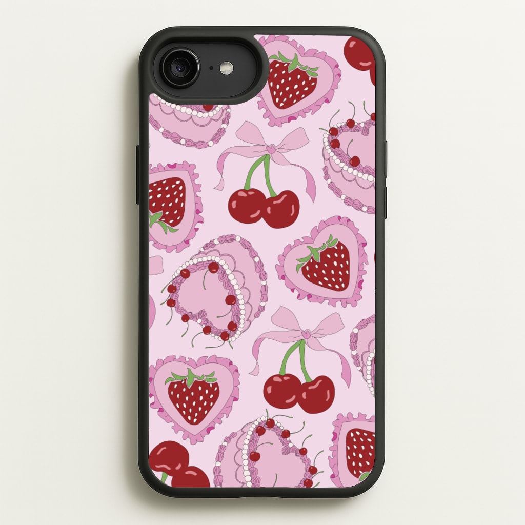 Cherries, Strawberries And Cake - Valentine's Day - Valentine's Day Phone Case for iPhone 6 Plus / 7 Plus / 8 Plus
