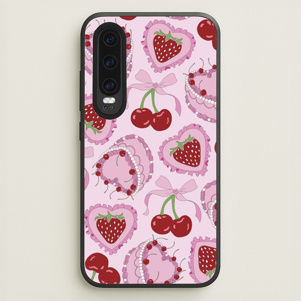 Cherries, Strawberries And Cake - Valentine's Day - Valentine's Day Phone Case for Huawei P30