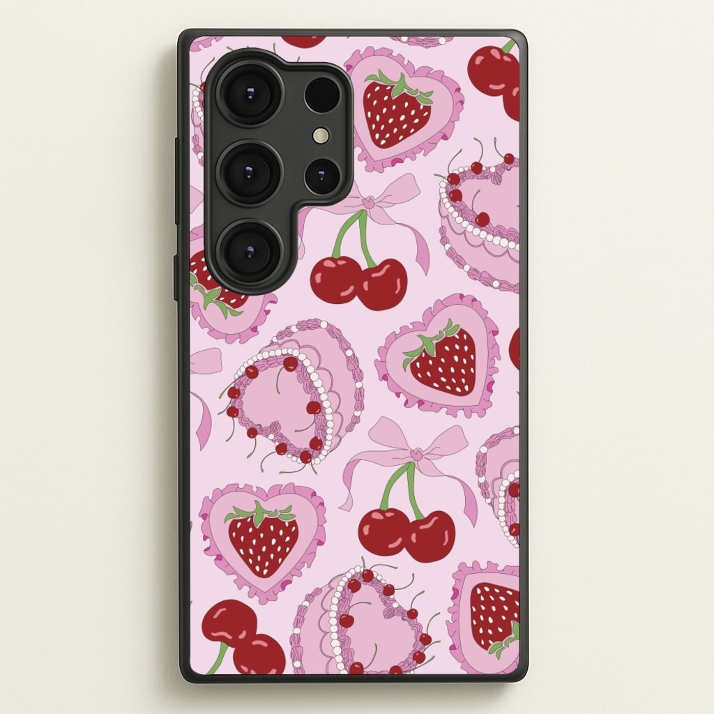 Cherries, Strawberries And Cake - Valentine's Day - Valentine's Day Phone Case for Galaxy S25 Ultra