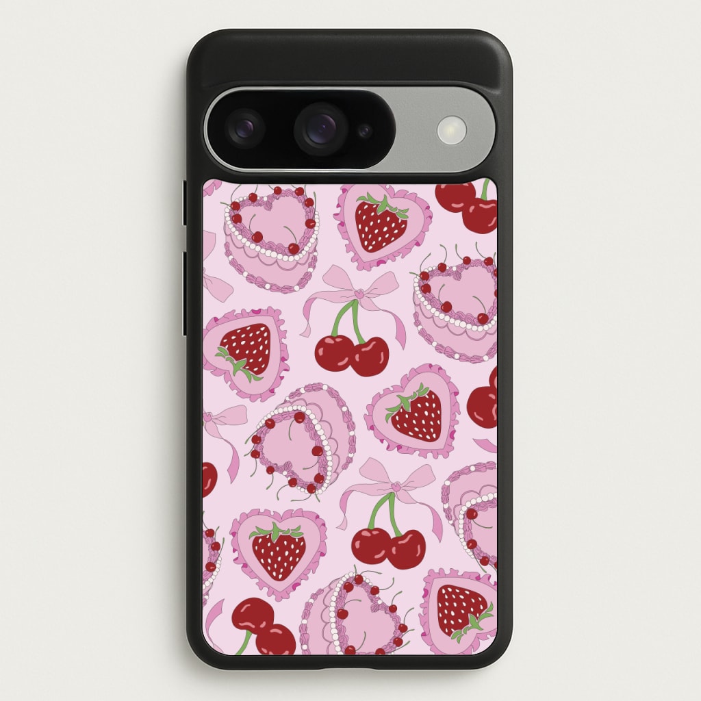 Cherries, Strawberries And Cake - Valentine's Day Phone Case for Google Pixel 10 / 10 Pro