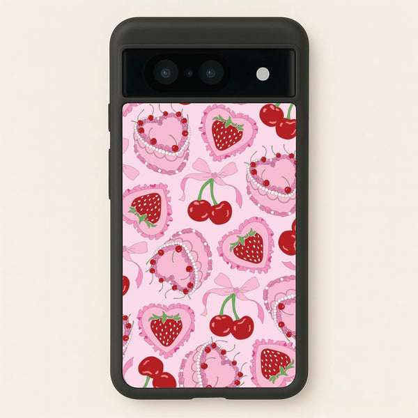 Cherries, Strawberries And Cake - Valentine's Day - Valentine's Day Phone Case for Google Pixel 8