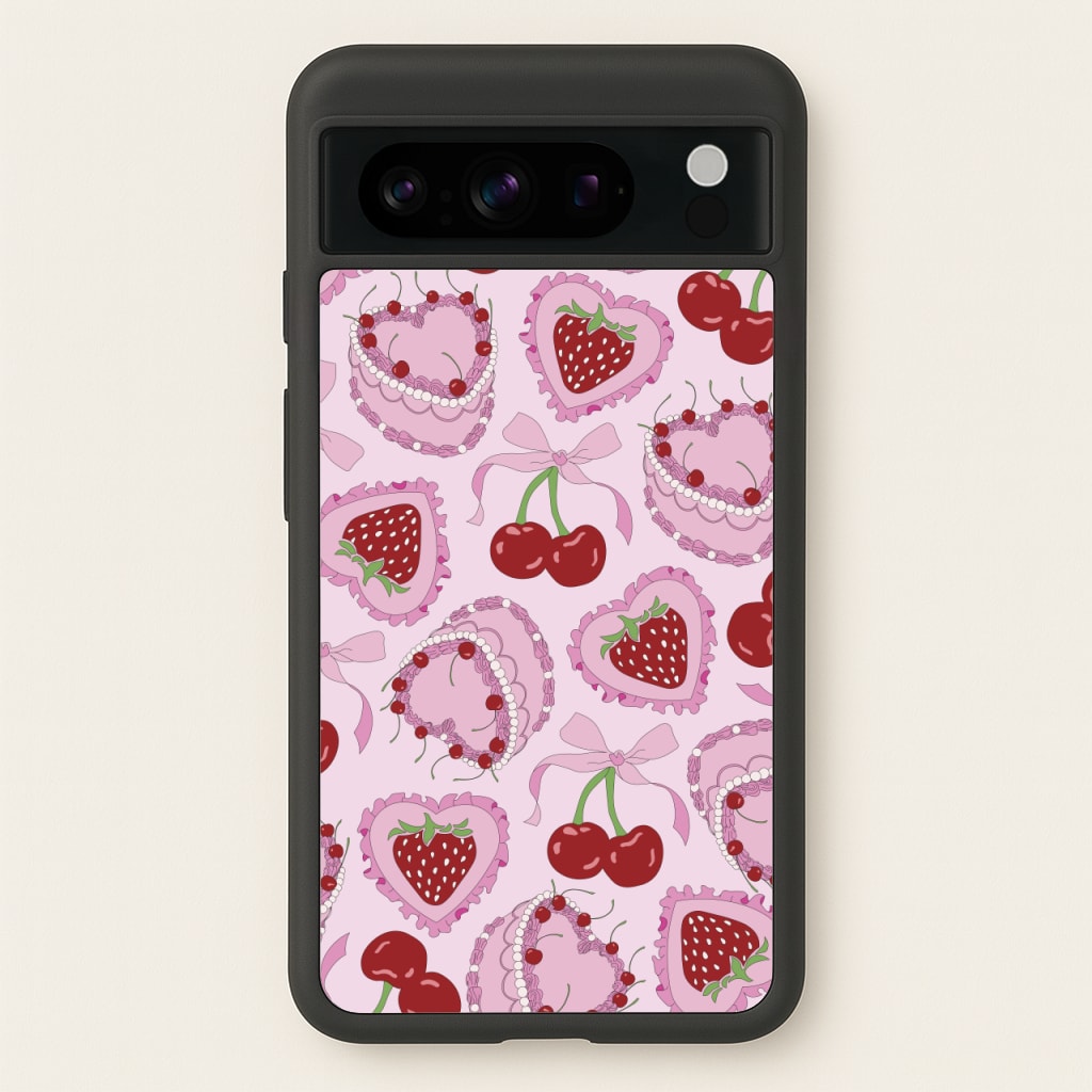 Cherries, Strawberries And Cake - Valentine's Day - Valentine's Day Phone Case for Google Pixel 8 Pro