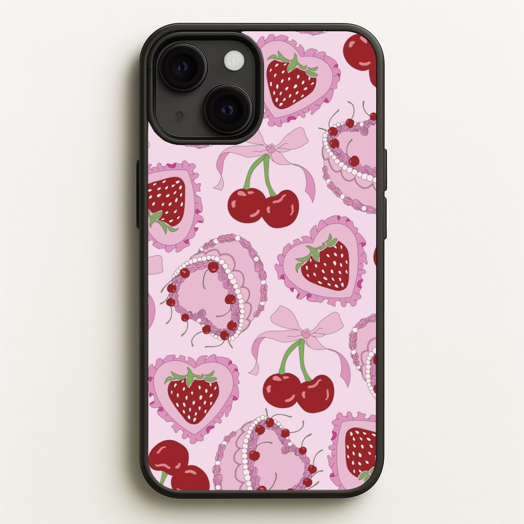Cherries, Strawberries And Cake - Valentine's Day - Valentine's Day Phone Case for iPhone 13 Mini