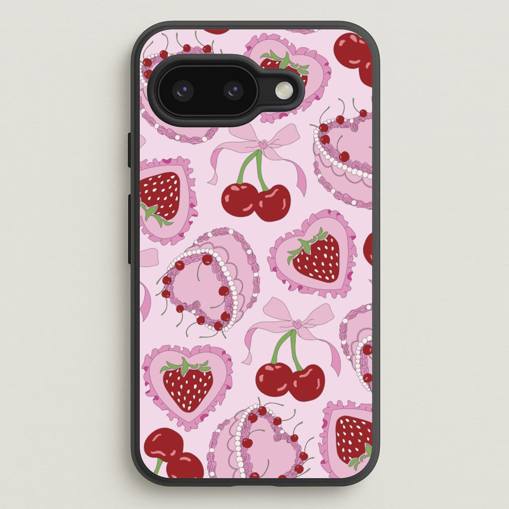 Cherries, Strawberries And Cake - Valentine's Day - Valentine's Day Phone Case for Google Pixel 9a