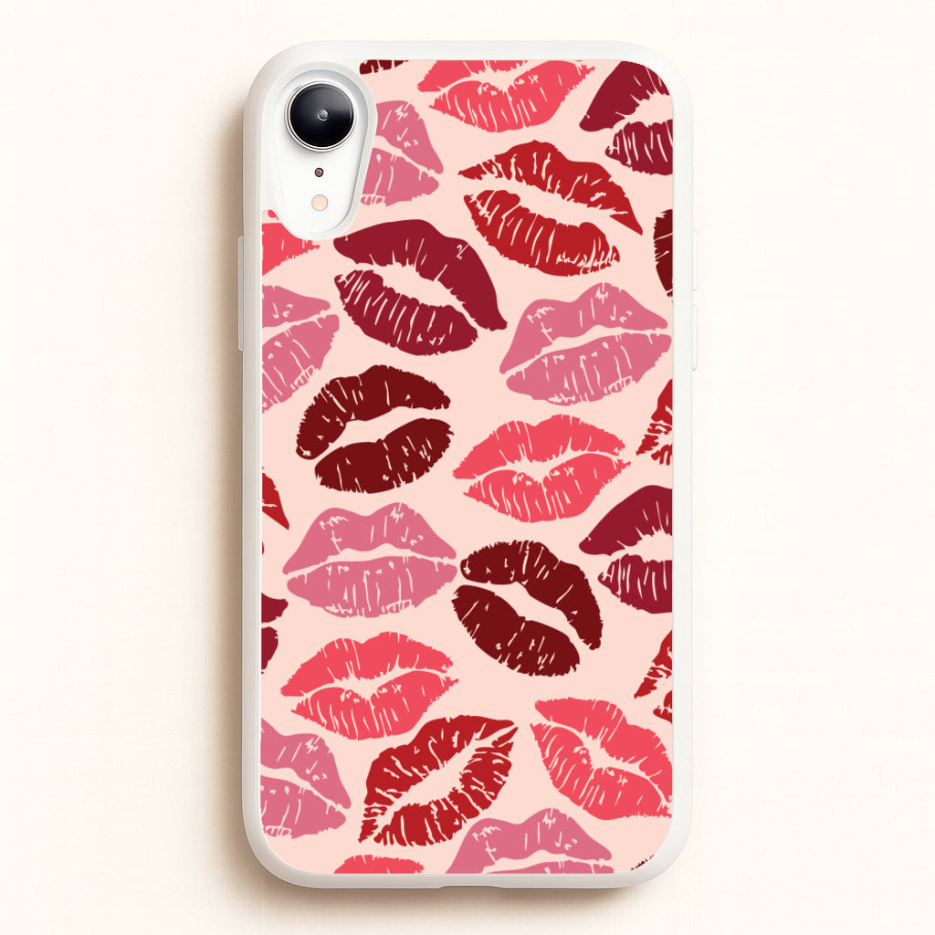 Valentine's Lips Pattern - Valentine's Day Phone Case for iPhone XR