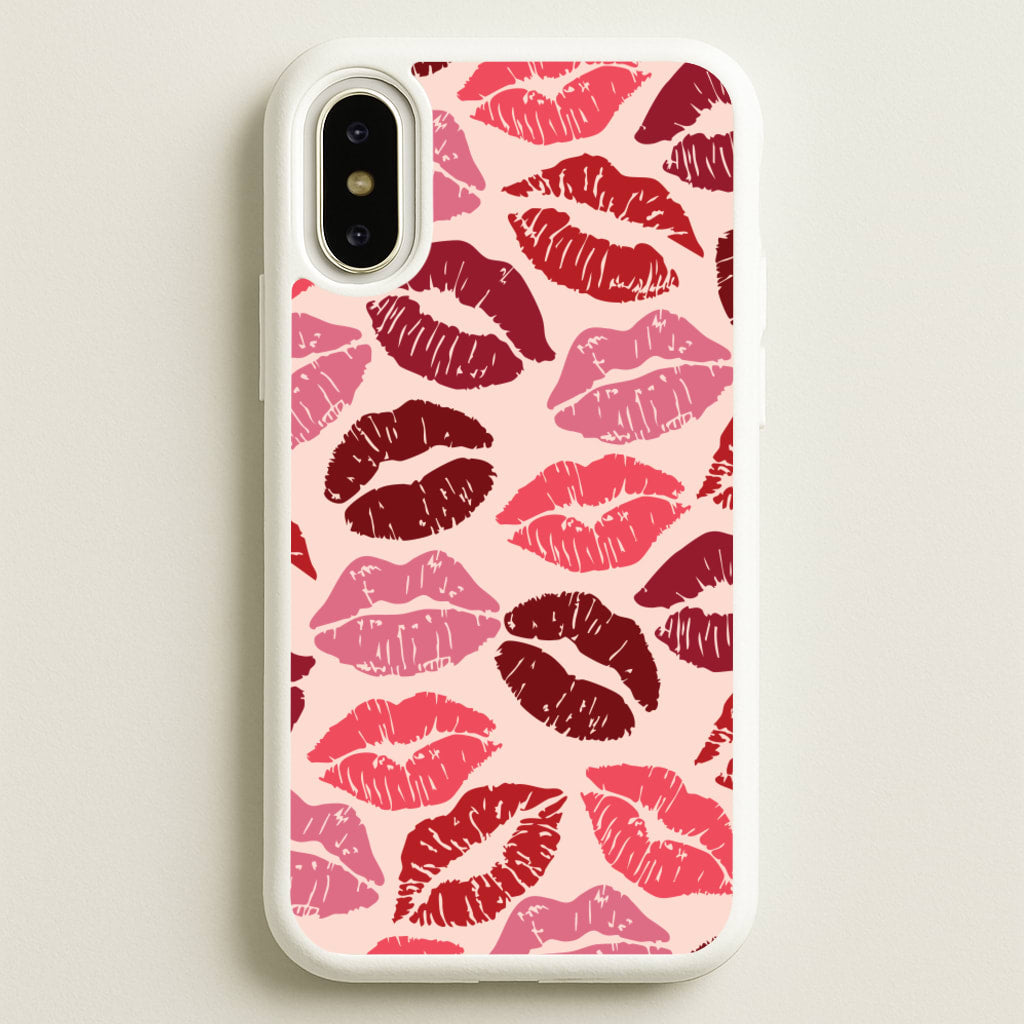 Valentine's Lips Pattern - Valentine's Day Phone Case for iPhone X / XS
