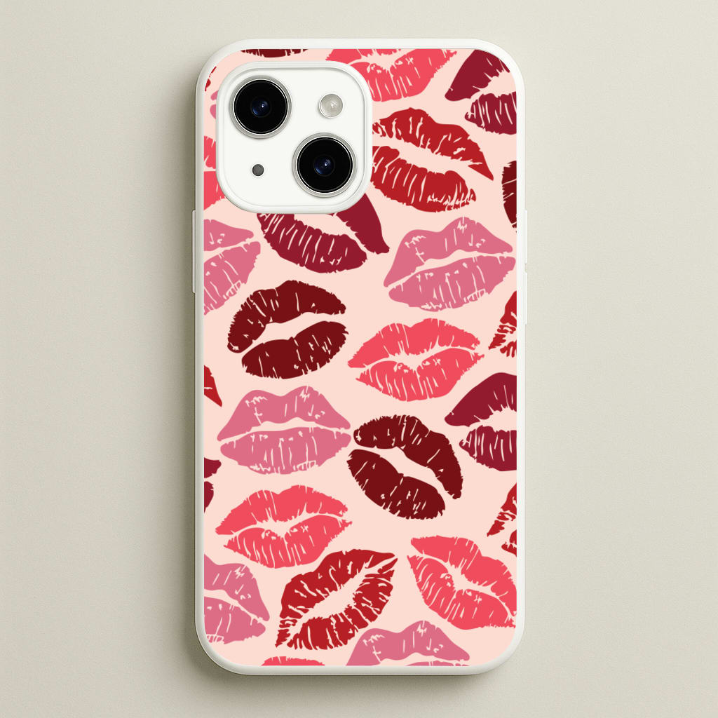 Valentine's Lips Pattern - Valentine's Day Phone Case for iPhone 14