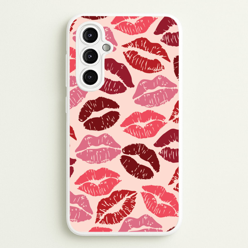 Valentine's Lips Pattern - Valentine's Day Phone Case for Galaxy A14