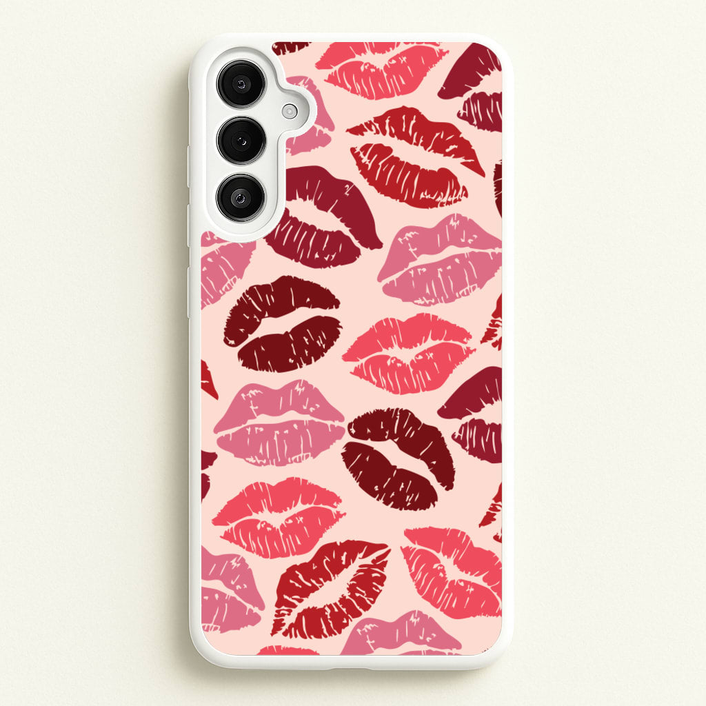 Valentine's Lips Pattern - Valentine's Day Phone Case for Galaxy A34