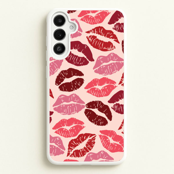 Valentine's Lips Pattern - Valentine's Day Phone Case for Galaxy A34