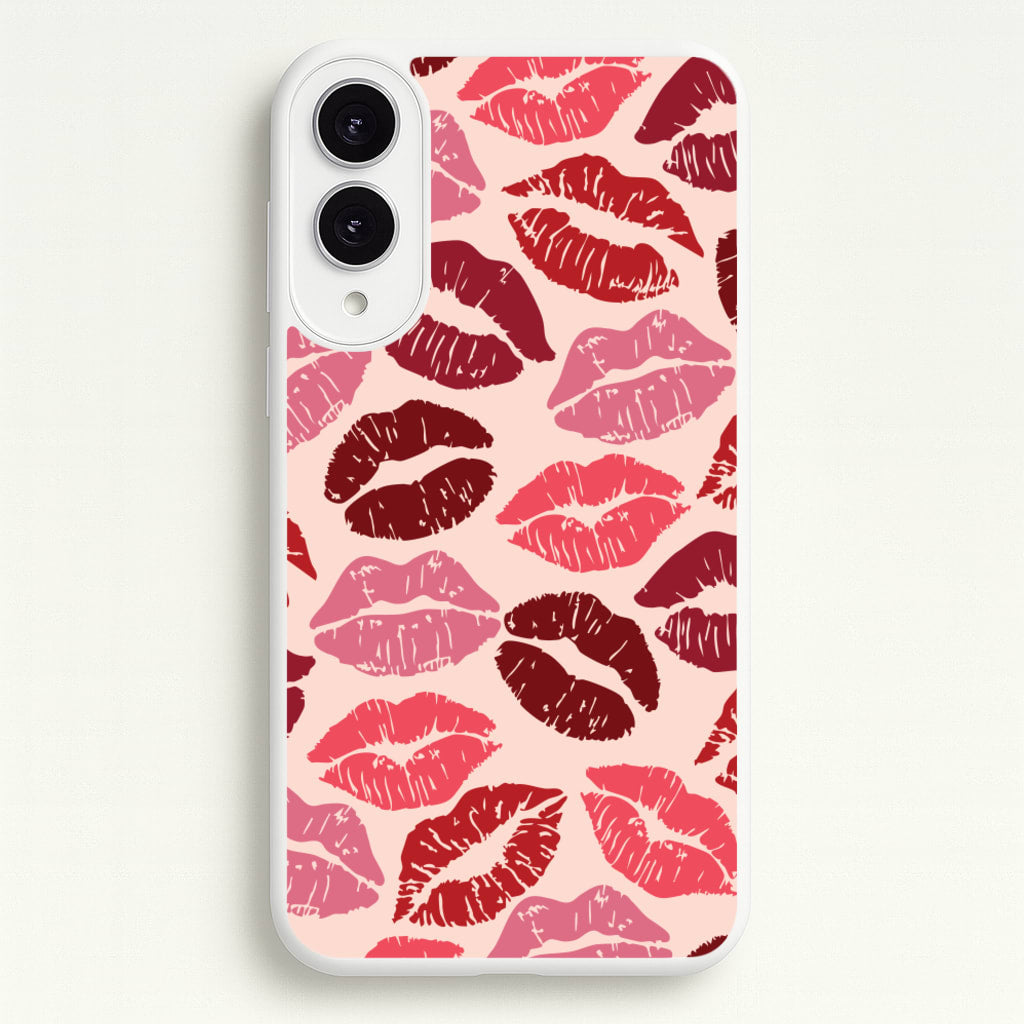 Valentine's Lips Pattern - Valentine's Day Phone Case for Galaxy S25 Edge