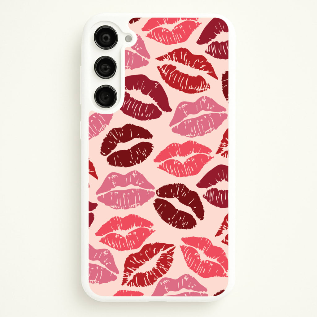 Valentine's Lips Pattern - Valentine's Day Phone Case for Galaxy S23