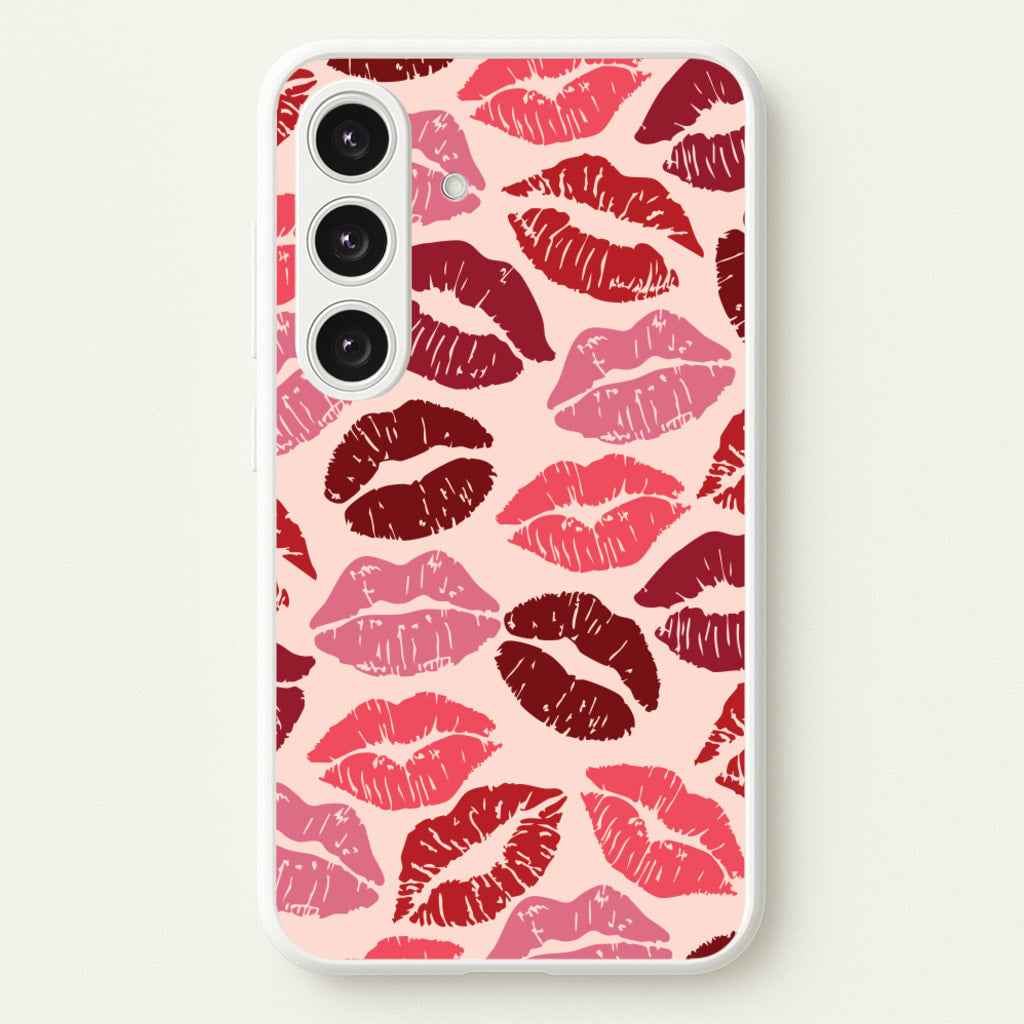 Valentine's Lips Pattern - Valentine's Day Phone Case for Galaxy S24 Plus