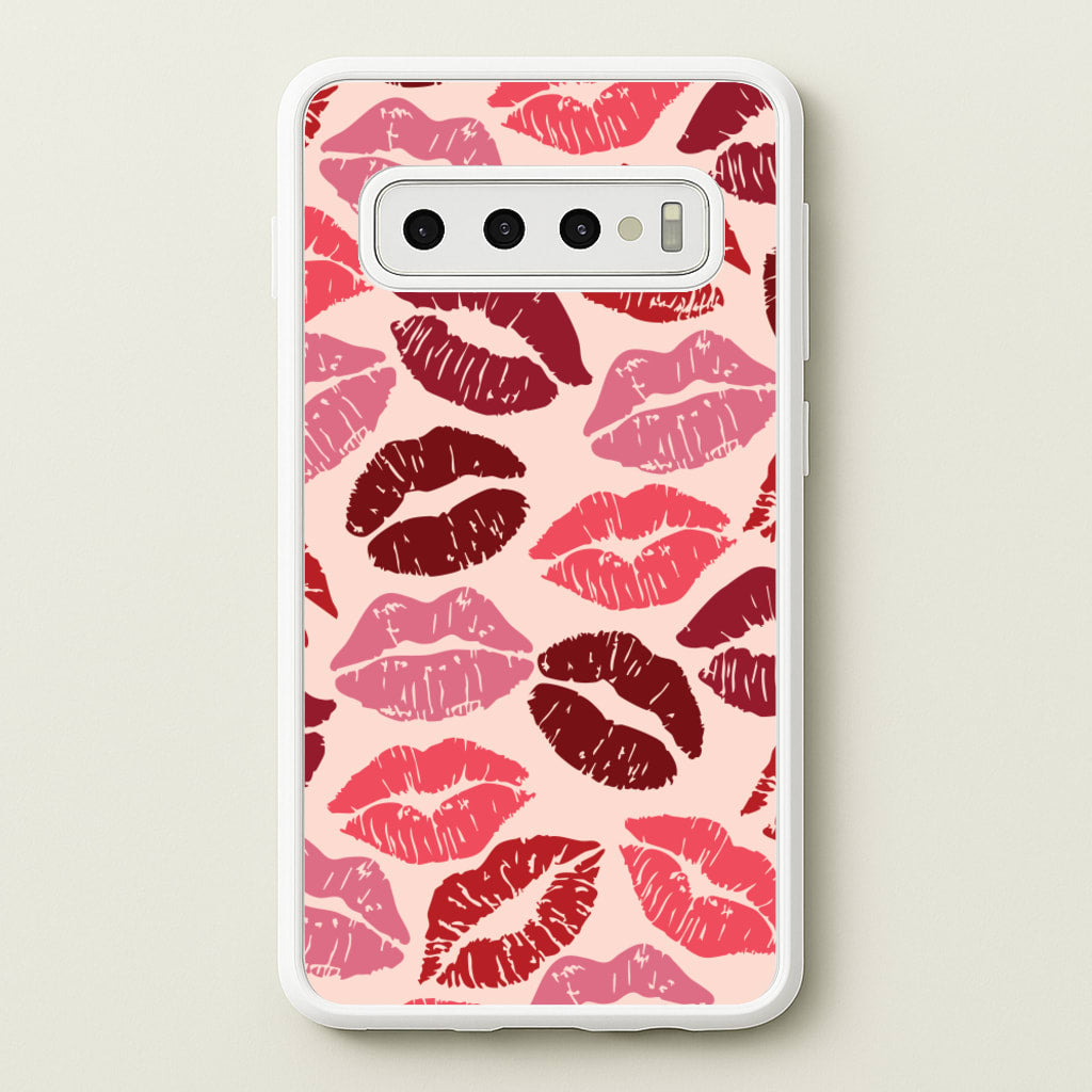 Valentine's Lips Pattern - Valentine's Day Phone Case for Galaxy S10 Plus