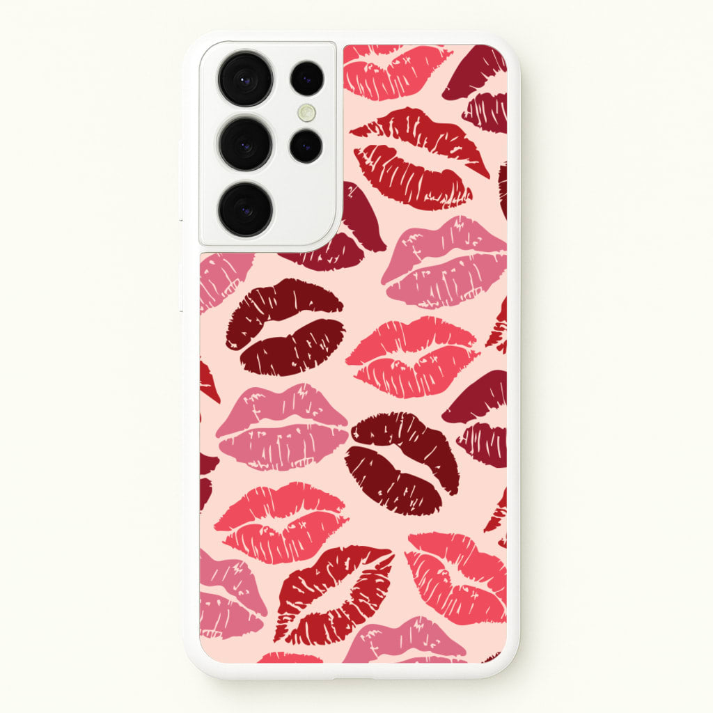Valentine's Lips Pattern - Valentine's Day Phone Case for Galaxy S21 Ultra
