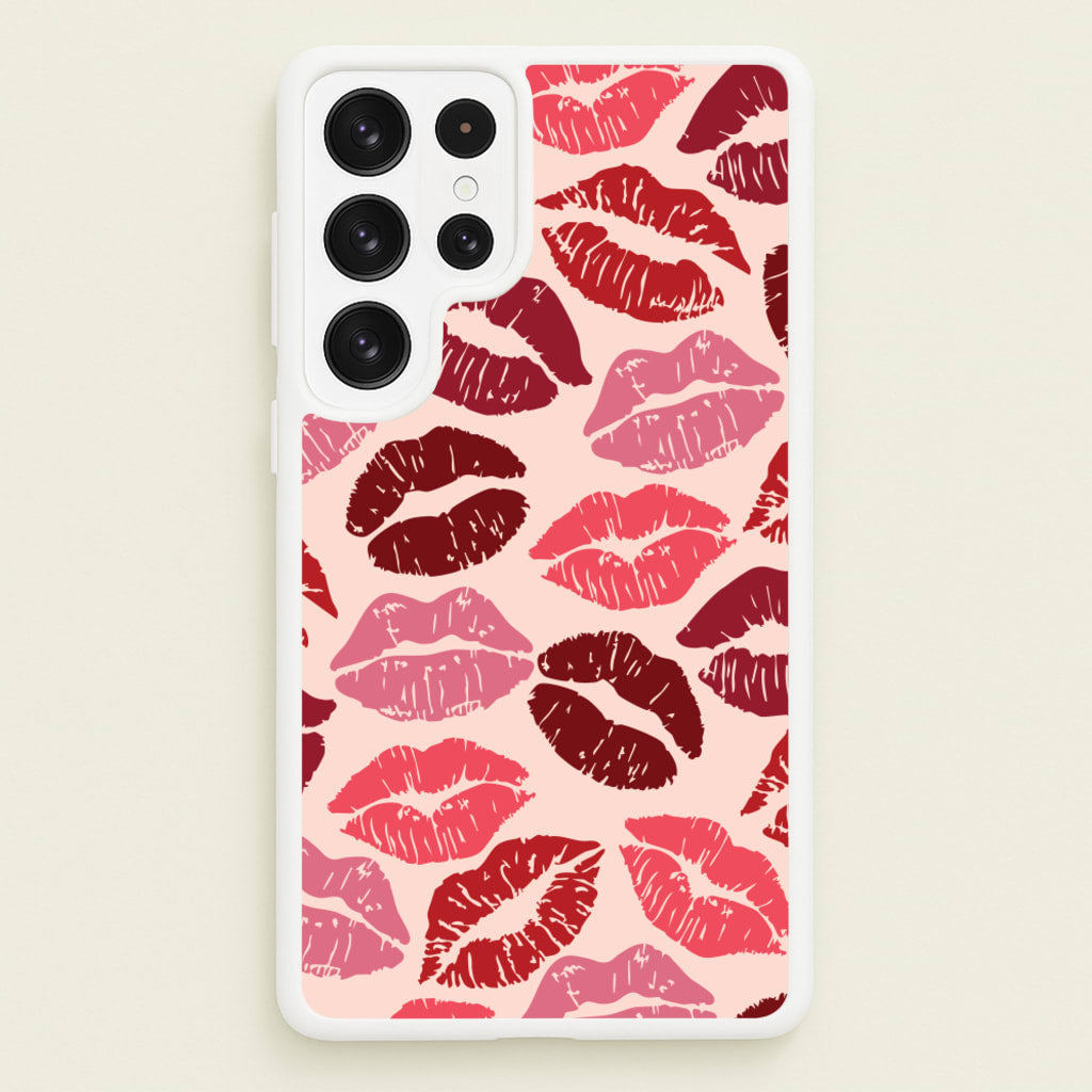 Valentine's Lips Pattern - Valentine's Day Phone Case for Galaxy S22 Ultra