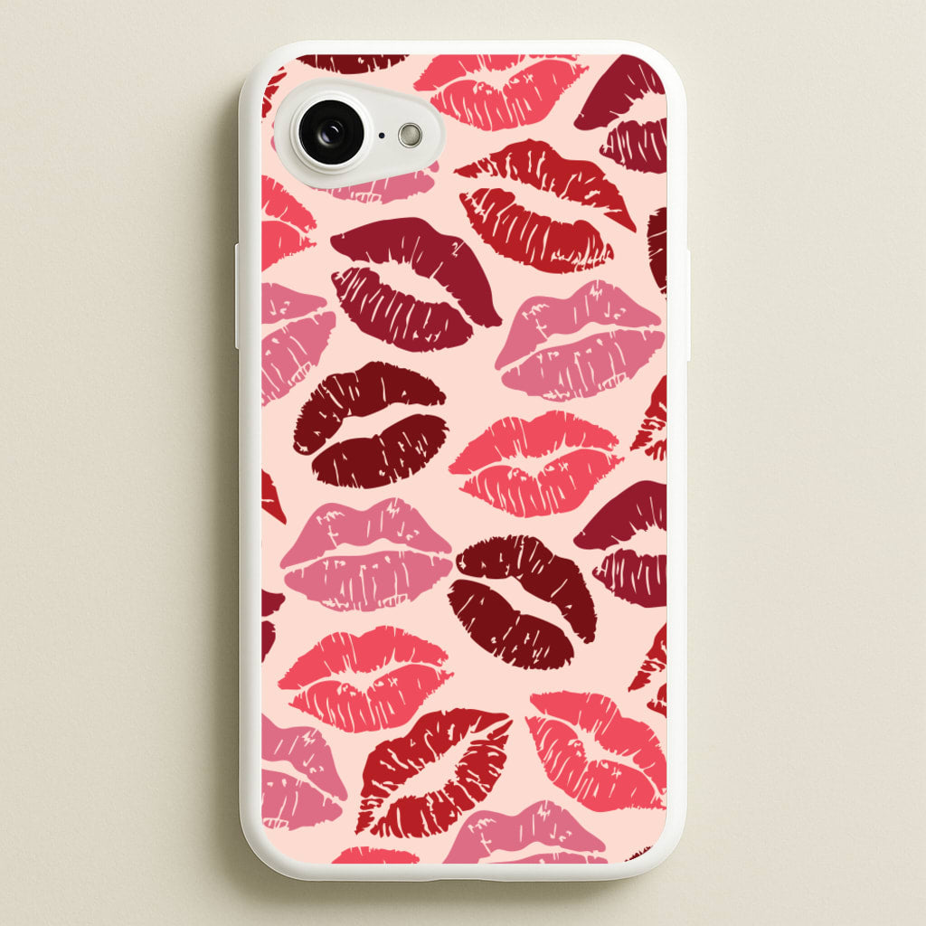Valentine's Lips Pattern - Valentine's Day Phone Case for iPhone 16e