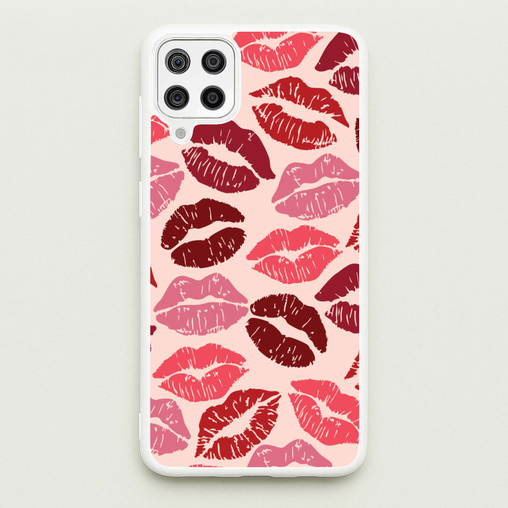 Valentine's Lips Pattern - Valentine's Day Phone Case for Galaxy A12