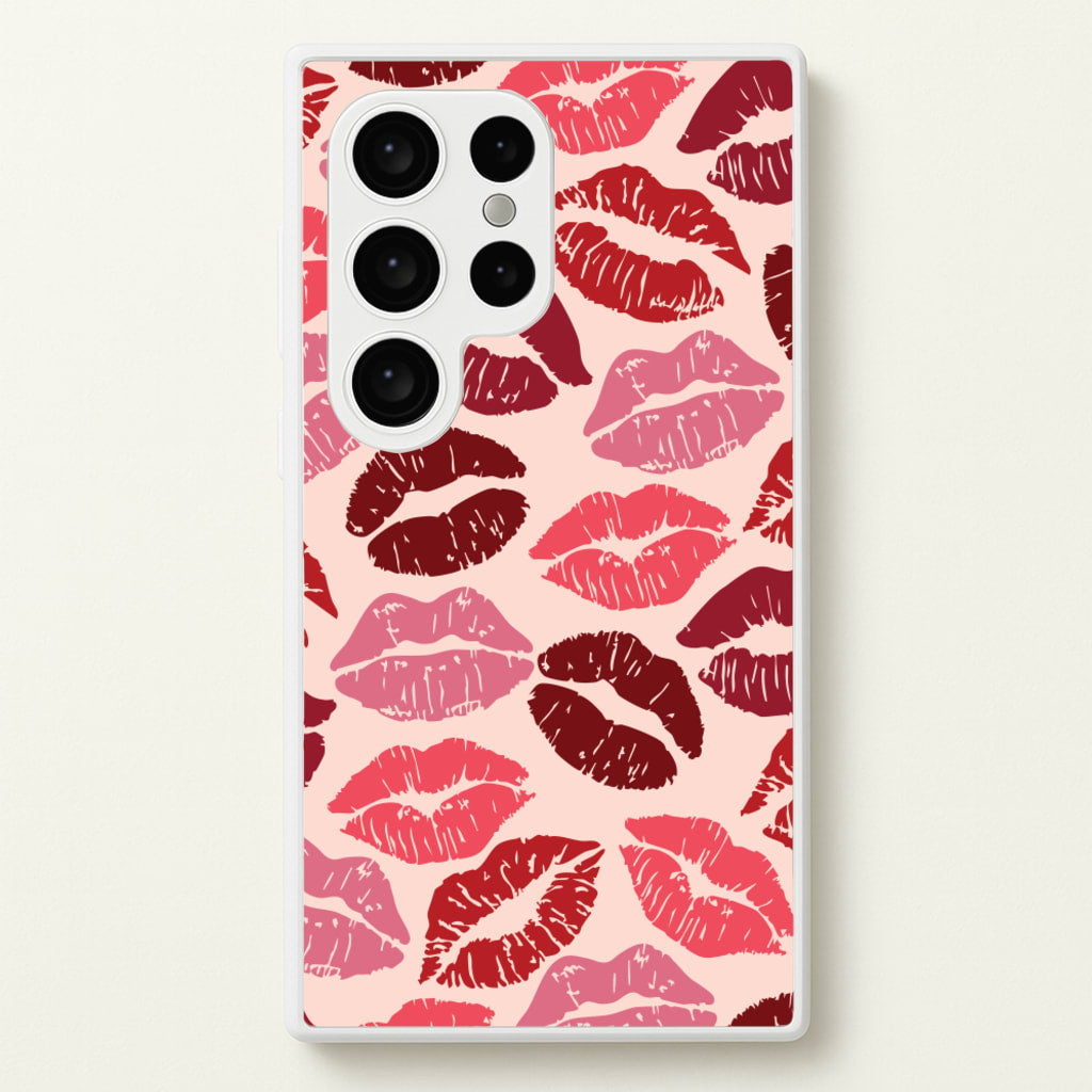 Valentine's Lips Pattern - Valentine's Day Phone Case for Galaxy S24 Ultra