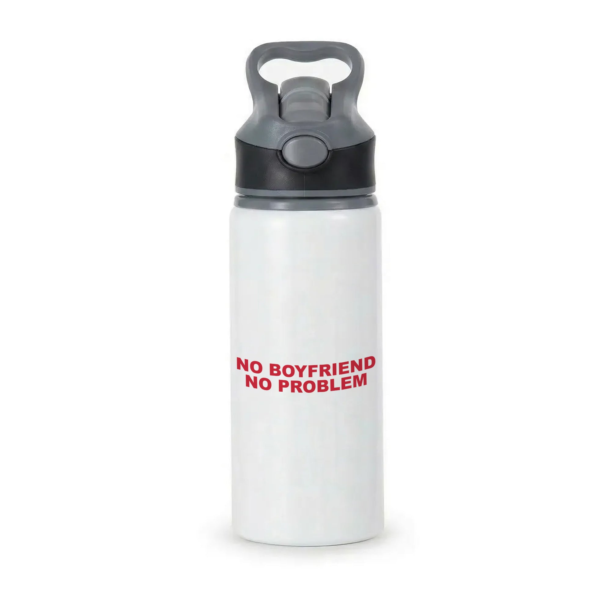 No Boyfriend No Problem Active Water Bottle - Black