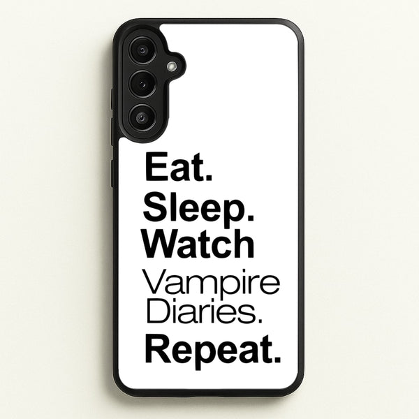 Eat Sleep Watch VPD Repeat - marble Phone Case for Galaxy A34
