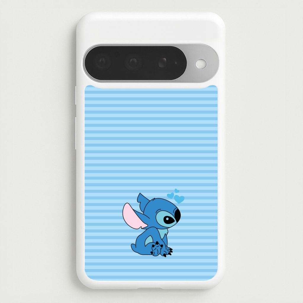 Blue Hearts Alien Blue Valentine's Phone Case for Google Pixel 10 Pro XL