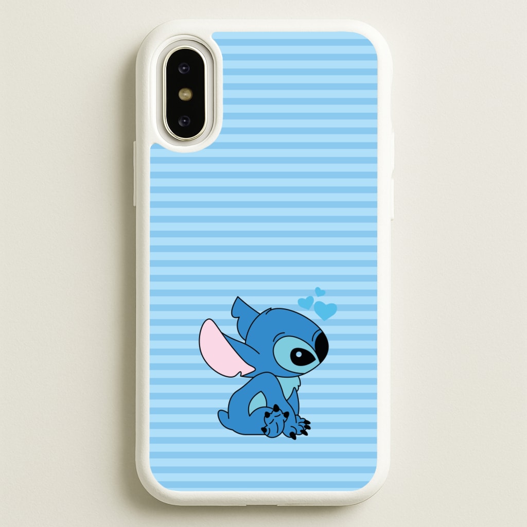 Blue Hearts Alien Blue Valentine's - Disney Valentine's Phone Case for iPhone X / XS