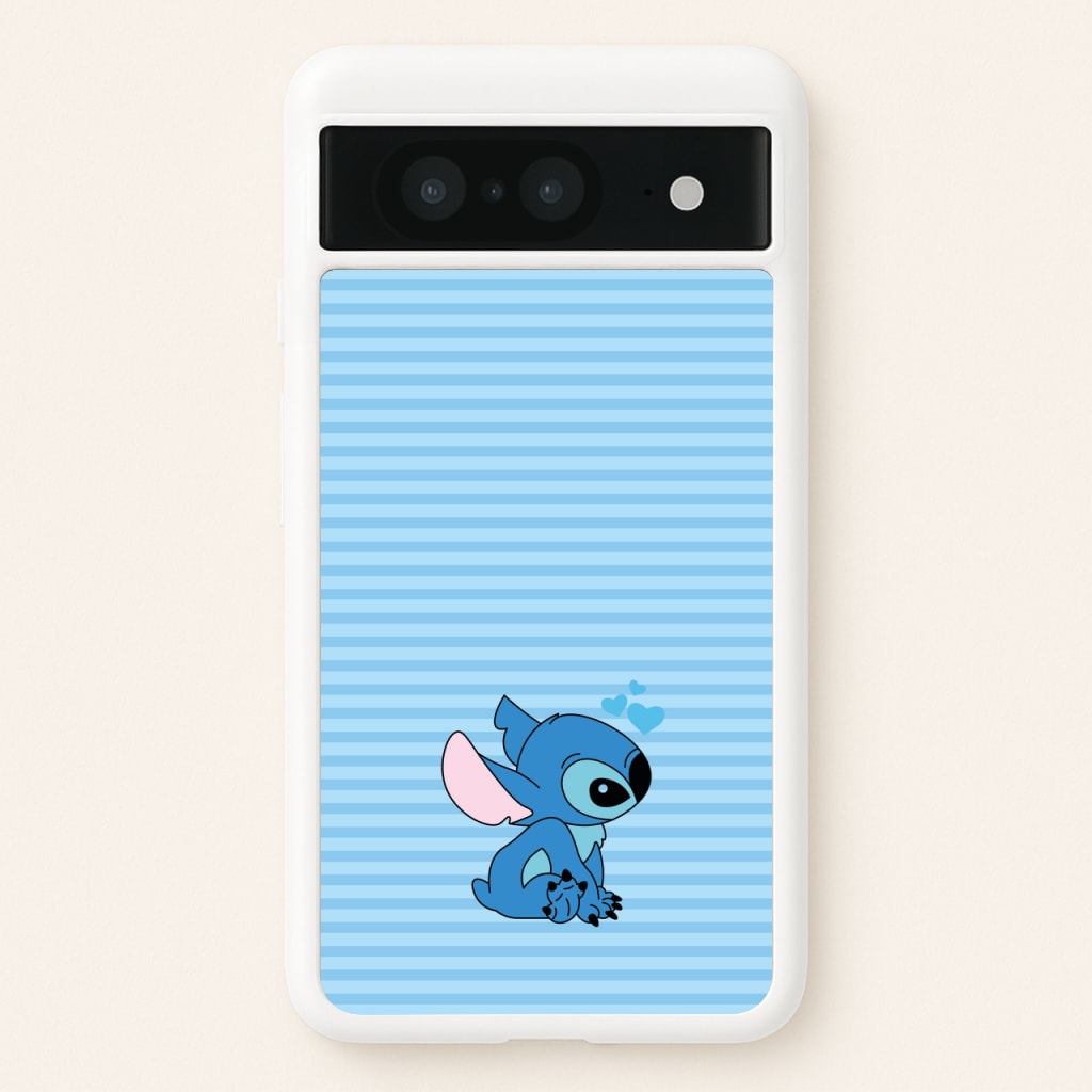Blue Hearts Alien Blue Valentine's - Disney Valentine's Phone Case for Google Pixel 8