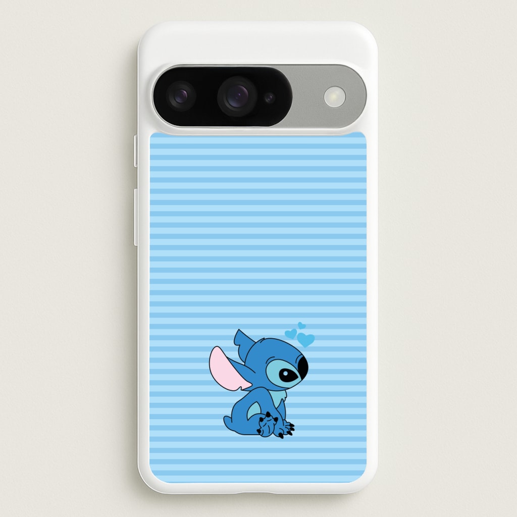 Blue Hearts Alien Blue Valentine's Phone Case for Google Pixel 10 / 10 Pro