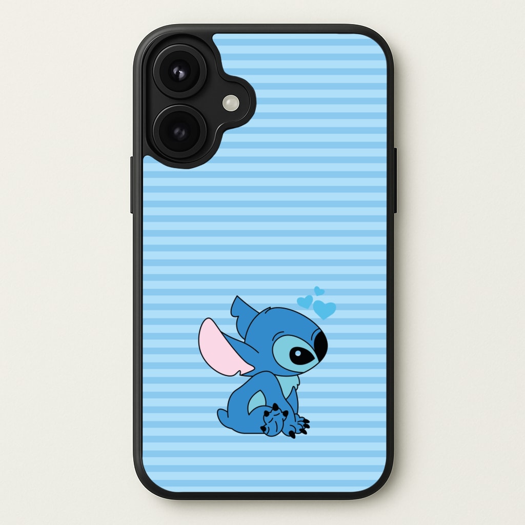 Blue Hearts Alien Blue Valentine's Phone Case for iPhone 17